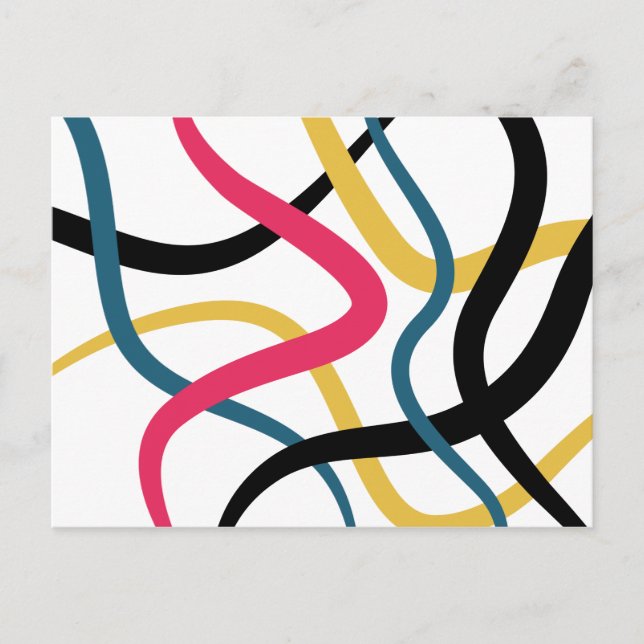 Colourful, chaotic, bold vibrant modern graphic ar postcard (Front)