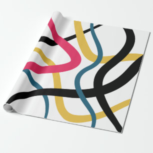 Colourful, chaotic, bold vibrant modern graphic ar wrapping paper