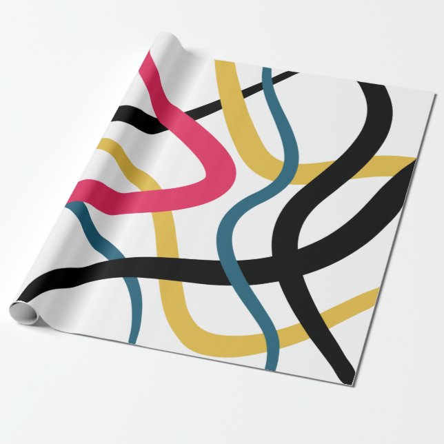 Colourful, chaotic, bold vibrant modern graphic ar wrapping paper (Unrolled)