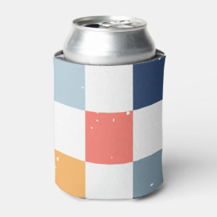 colourful Checkerboard Pattern Can Cooler