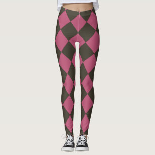 Colourful Checkers - Choco-Cherry Leggings