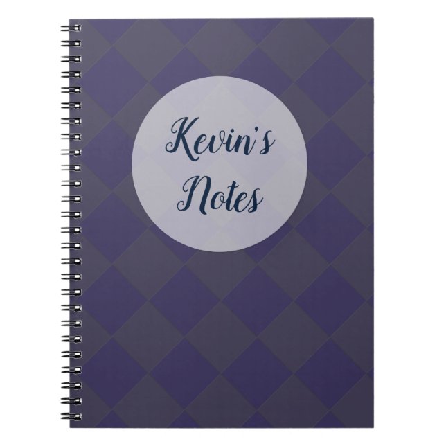 Colourful Checkers - Hues of Blues Notebook (Front)