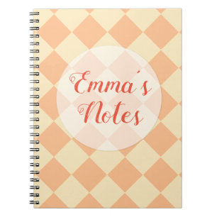 Colourful Checkers - Peaches and Cream Notebook