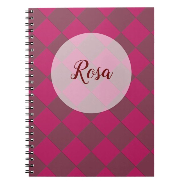 Colourful Checkers - Raspberry Notebook (Front)