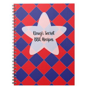 Colourful Checkers - Red, White, and Blue Notebook