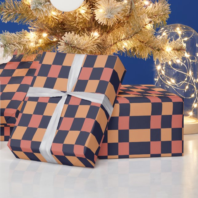 Colourful Checks Chequerboard Pattern Wrapping Paper (Holidays)