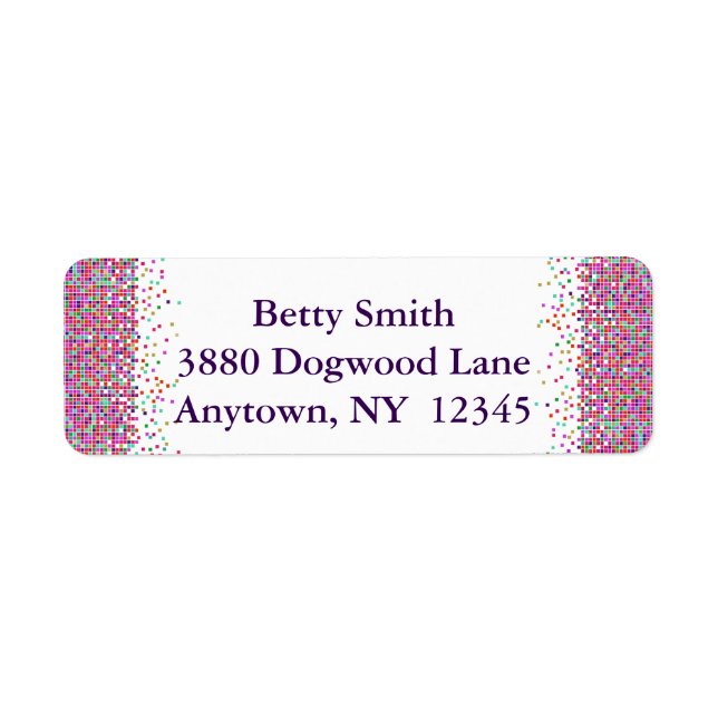 Colourful Checks Design Return Address Labels (Front)
