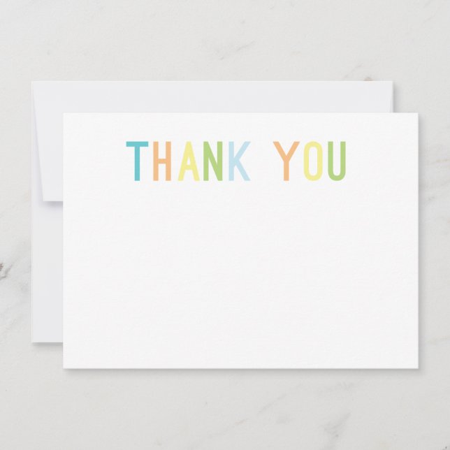 Colourful Cheer Thank You Flat Cards (Front)