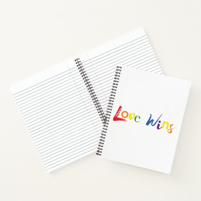 Colourful, cheerful, creative design of Love Wins Notebook (Inside)