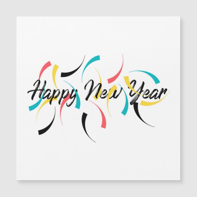 Colourful, cheerful design of "Happy New Year" (Front)
