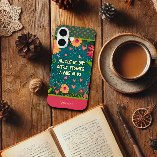 Colourful Cheerful Love Quote Fun Inspirivity Name Case-Mate iPhone Case (Creator Uploaded)