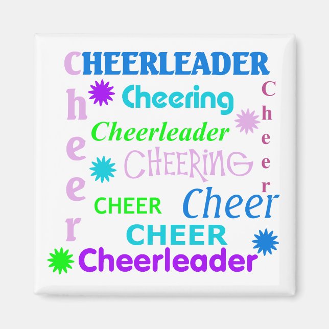 Colourful Cheerleader Magnet (Front)