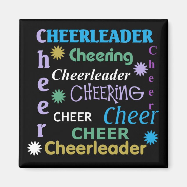 Colourful Cheerleader Magnet (Front)