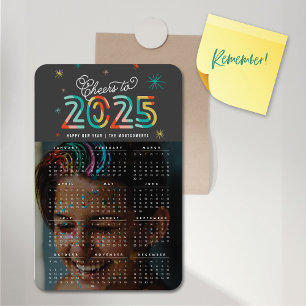 Colourful Cheers to 2019 Calendar New Year Photo Magnet