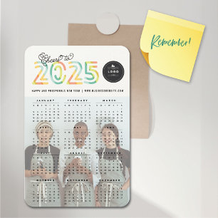 Colourful Cheers to 2024 Calendar New Year Photo Magnet