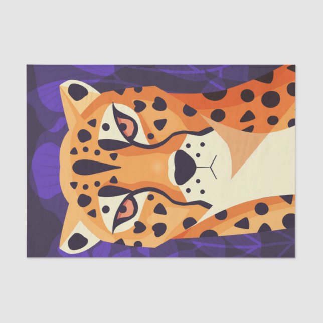 Colourful Cheetah Animal Decoupage Paper (Front)
