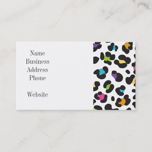Colourful Cheetah Leopard Print Gifts for Teens Business Card (Front)