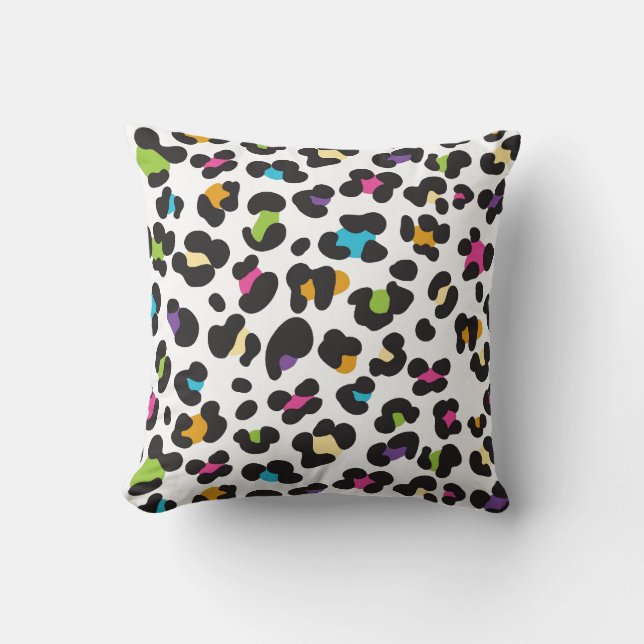 Colourful Cheetah Leopard Print Gifts for Teens Cushion (Front)