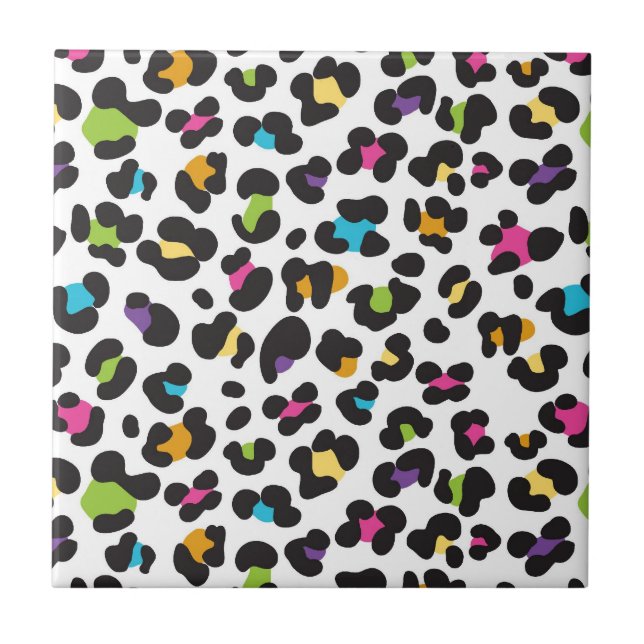 Colourful Cheetah Leopard Print Gifts for Teens Tile (Front)
