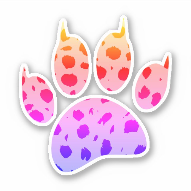 Colourful Cheetah Paw Print (Front)