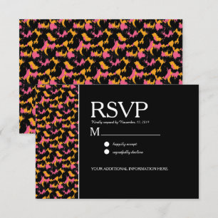 Colourful Cheetah Print Pattern Modern Wedding Invitation
