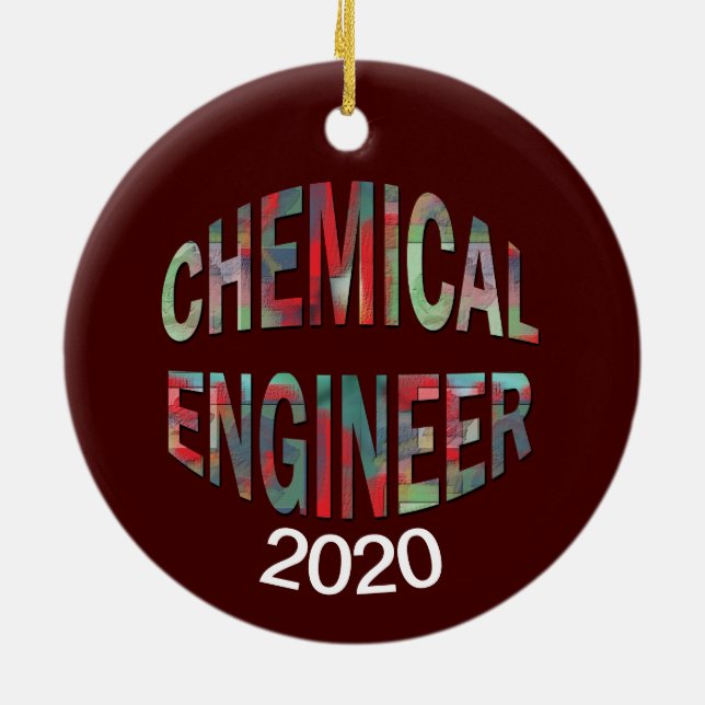 Colourful Chemical Engineer Ceramic Tree Decoration (Back)