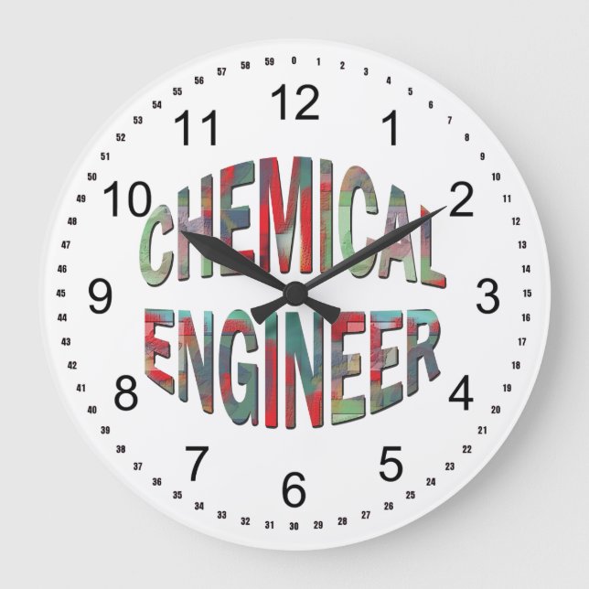 Colourful Chemical Engineer Large Clock (Front)