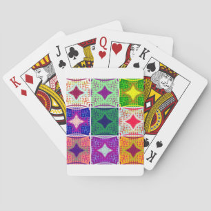 Colourful Chequerboard: A Starry Design Playing Cards
