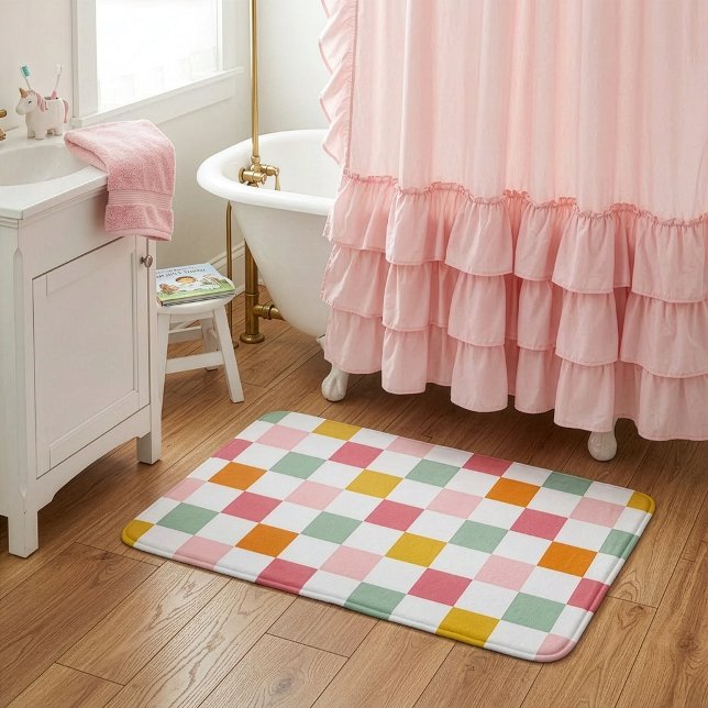 Colourful Chequerboard Bath Mat (Creator Uploaded)