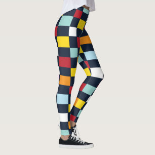 Colourful Chequerboard  Leggings