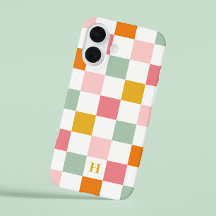 Colourful Chequerboard Monogram iPhone 16 Case