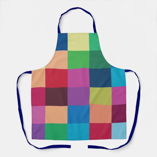 Colourful Chequerboard Pattern Apron (Front)