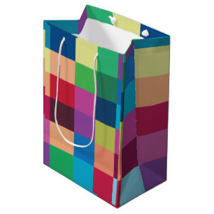 Colourful Chequerboard Pattern Medium Gift Bag