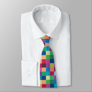 Colourful Chequerboard Pattern Tie