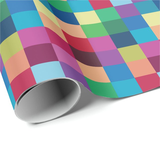Colourful Chequerboard Pattern Wrapping Paper (Roll Corner)