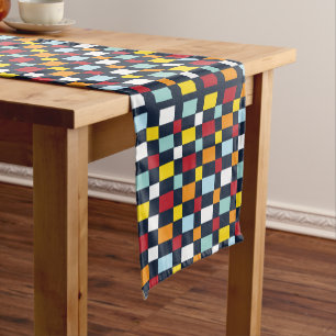 Colourful Chequerboard  Short Table Runner