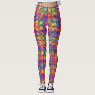 Colourful Chequered Abstract Pattern Leggings