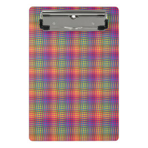 Colourful Chequered Abstract Pattern Mini Clipboard