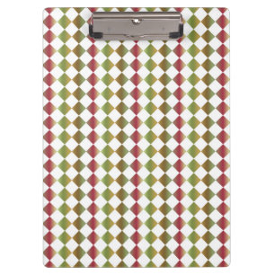 Colourful Chequered Diamond Pattern Clipboard