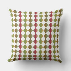 Colourful Chequered Diamond Pattern  Cushion
