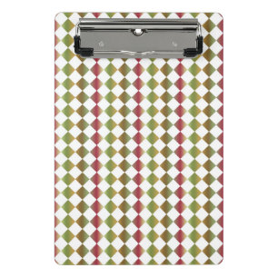 Colourful Chequered Diamond Pattern Mini Clipboard