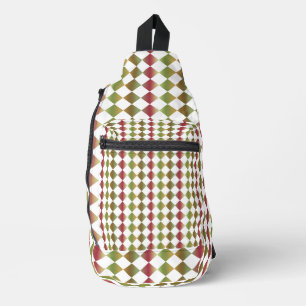 Colourful Chequered Diamond Pattern Sling Bag