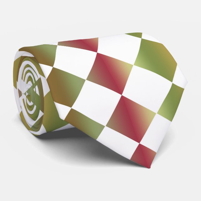 Colourful Chequered Diamond Pattern Tie (Rolled)