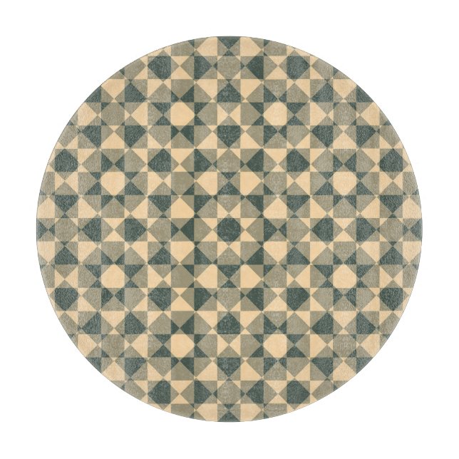 Colourful Chequered Diamond Plaid Pattern Cutting Board (Front)
