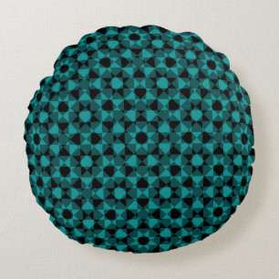 Colourful Chequered Diamond Plaid Pattern Round Cushion