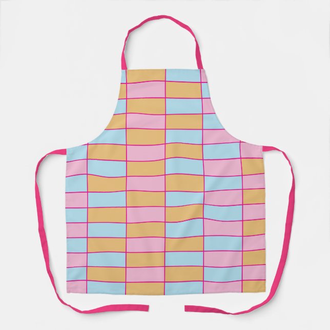 Colourful Chequered Pattern Apron (Front)