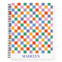 colourful chequered pattern custom monogram name