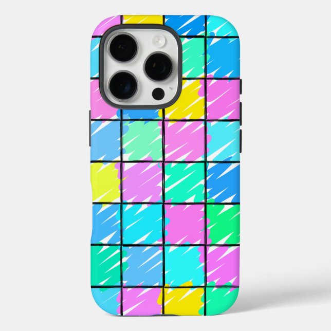 Colourful Chequered Pattern Design Case-Mate iPhone Case (Back)