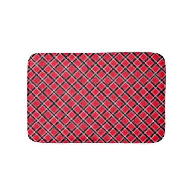 Colourful chequered pattern in an oblique cage  bath mat (Front)