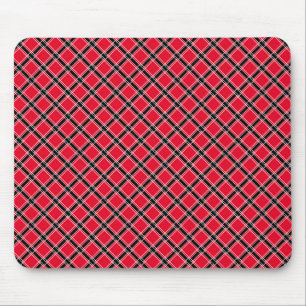 Colourful chequered pattern in an oblique cage  mouse mat